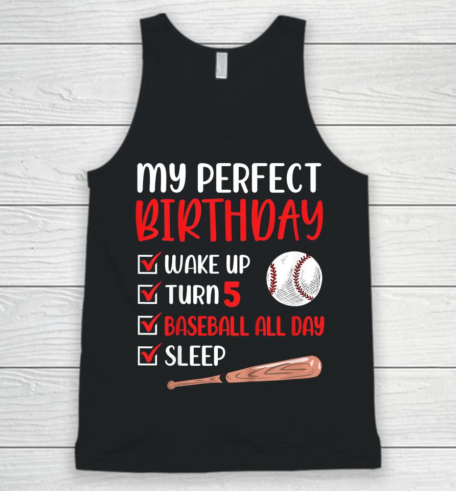 5 Year Old Baseball Birthday Party 5Th Boy Five Player Unisex Tank Top