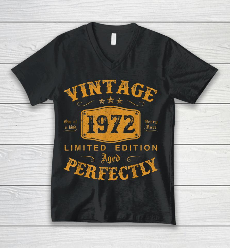 50 Year Old Birthday Vintage 1972 50Th Birthday Gifts Unisex V-Neck T-Shirt