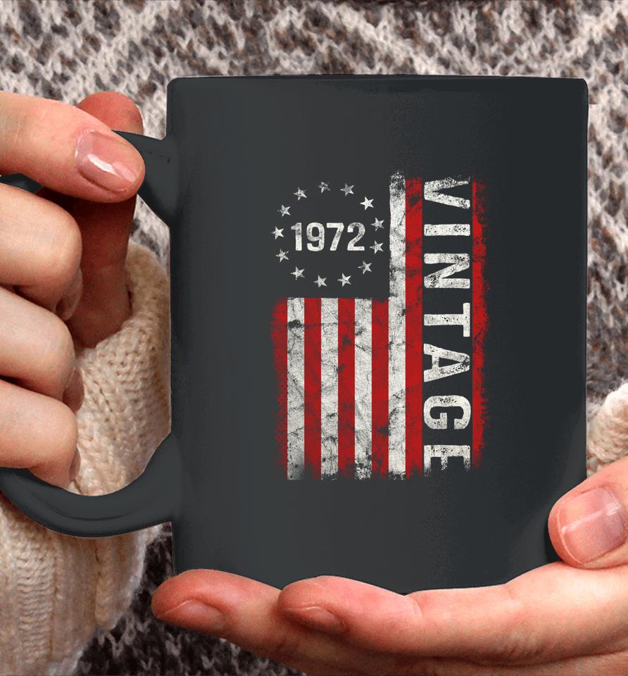 50 Year Old Gifts Vintage 1972 American Flag 50Th Birthday Coffee Mug