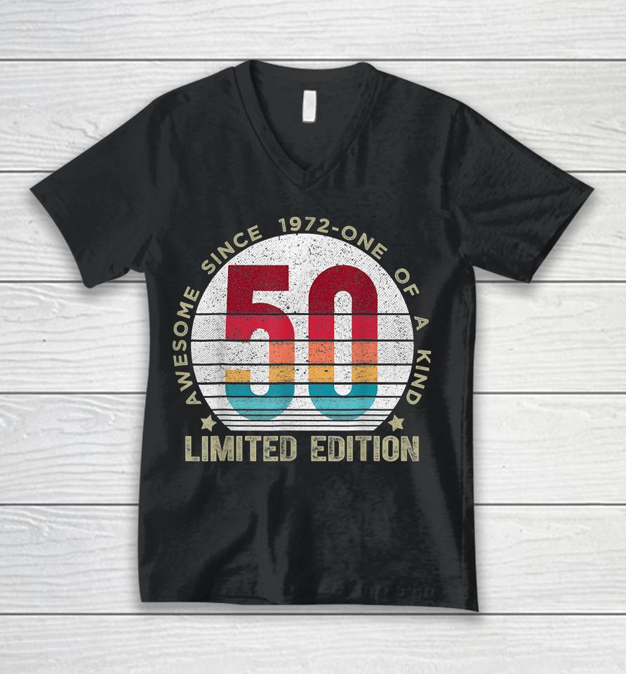 50 Year Old Vintage 1972 Retro Limited Edition 50Th Birthday Unisex V-Neck T-Shirt