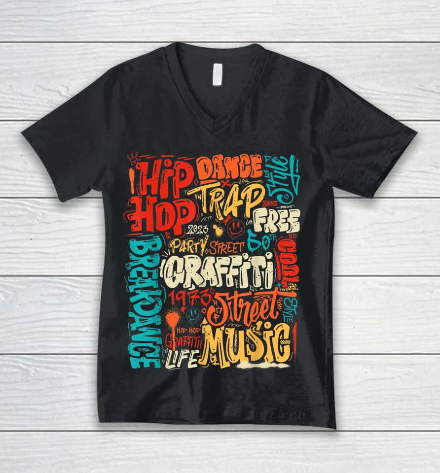 50 Years Old 50Th Anniversary Of Hip Hop Graffiti Hip Hop Unisex V-Neck T-Shirt