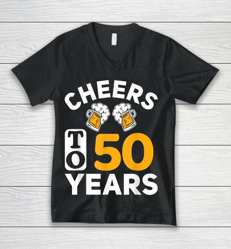 50Th Birthday T-Shirt Cheers To 50 Years Unisex V-Neck T-Shirt