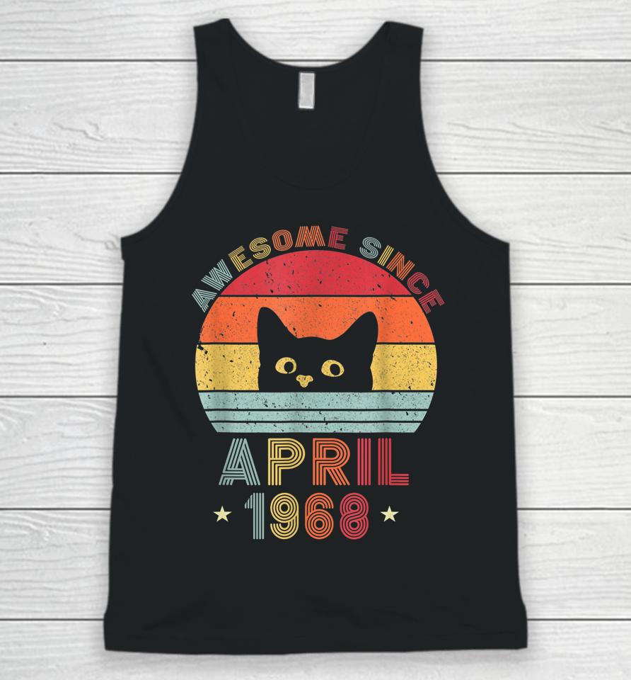 54Th Birthday Vintage Cats 54 Years Awesome April Since 1968 Unisex Tank Top