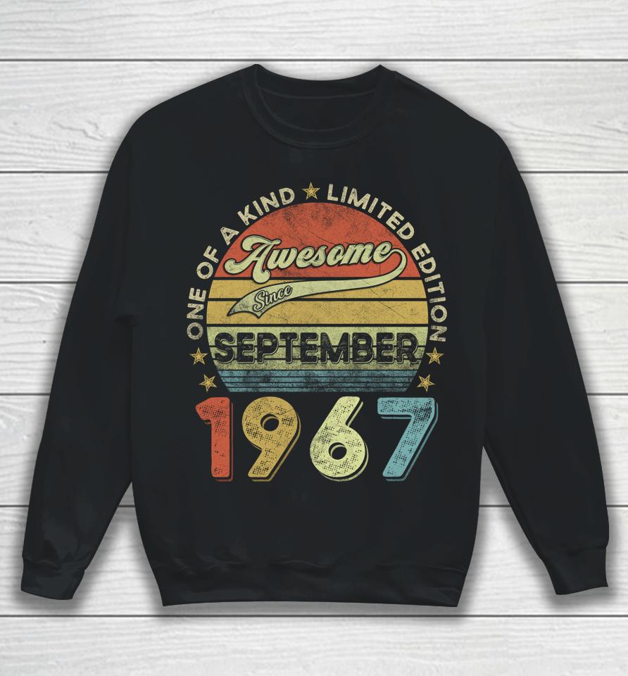 55Th Birthday Gift 55 Year Old Awesome Since September 1967 Sweatshirt