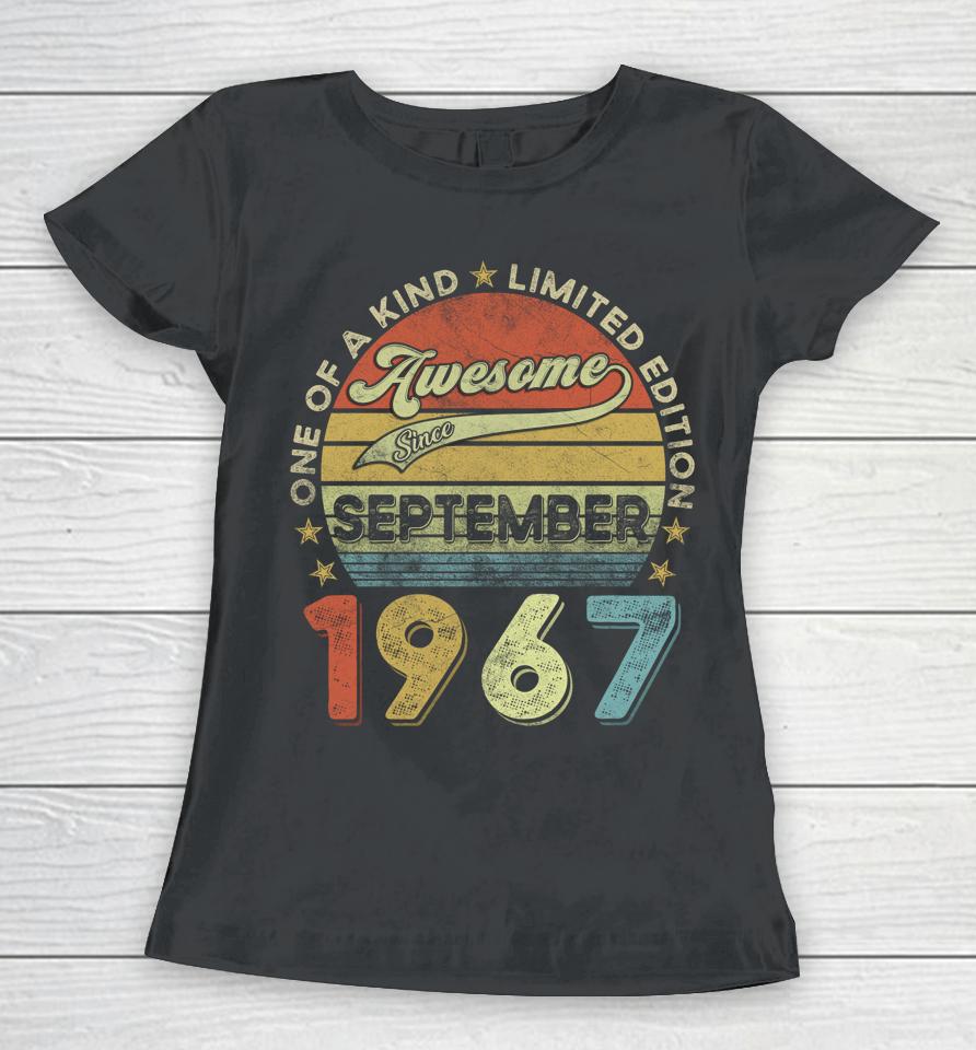 55Th Birthday Gift 55 Year Old Awesome Since September 1967 Women T-Shirt