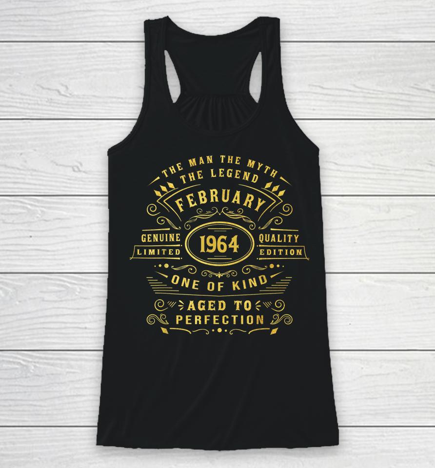 58 Year Old Awesome Since February 1964 58Th 58St Birthday Racerback Tank