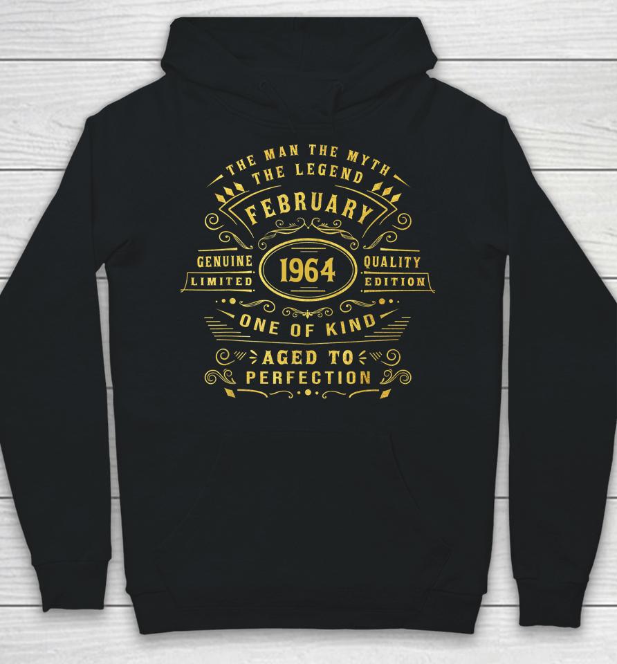 58 Year Old Awesome Since February 1964 58Th 58St Birthday Hoodie