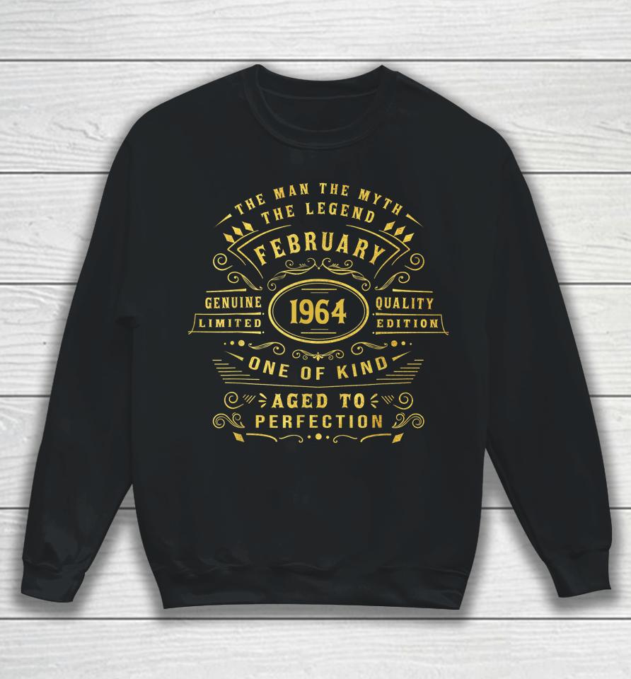 58 Year Old Awesome Since February 1964 58Th 58St Birthday Sweatshirt