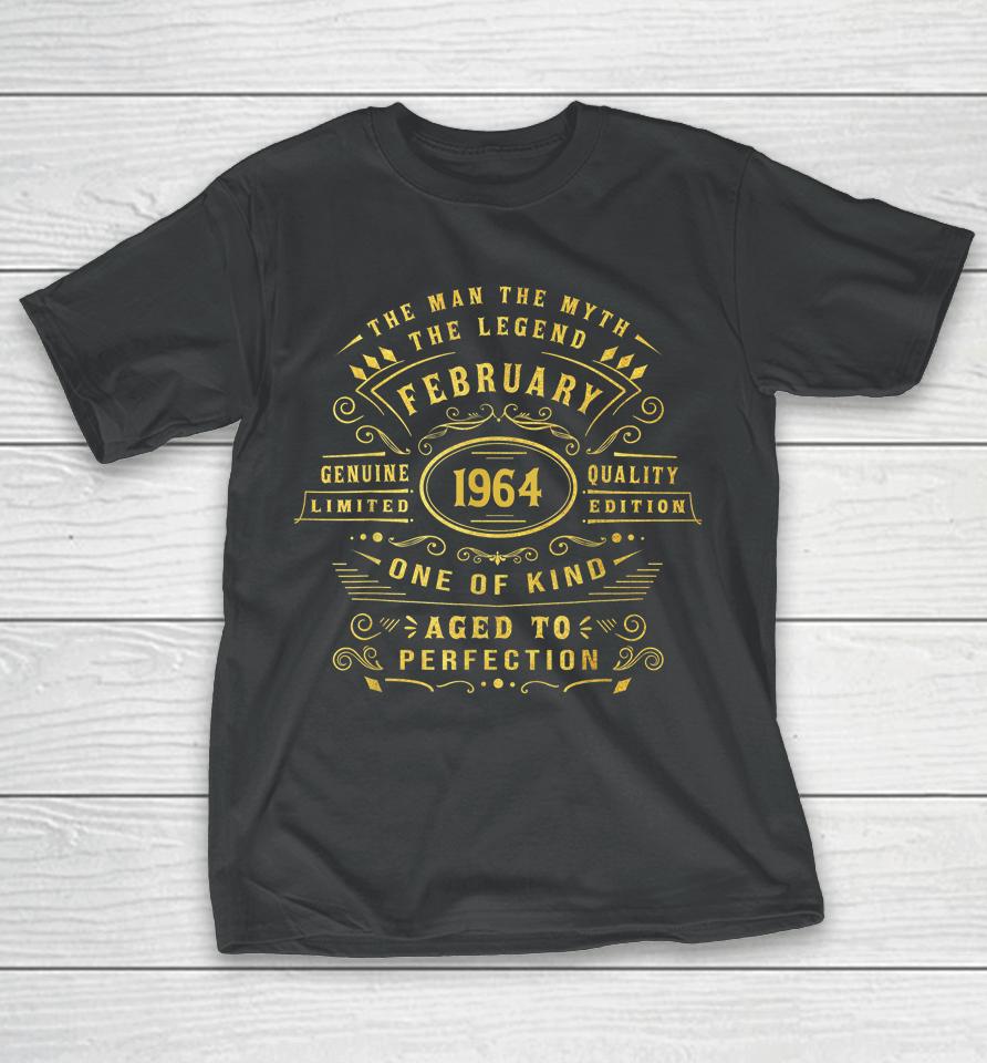 58 Year Old Awesome Since February 1964 58Th 58St Birthday T-Shirt
