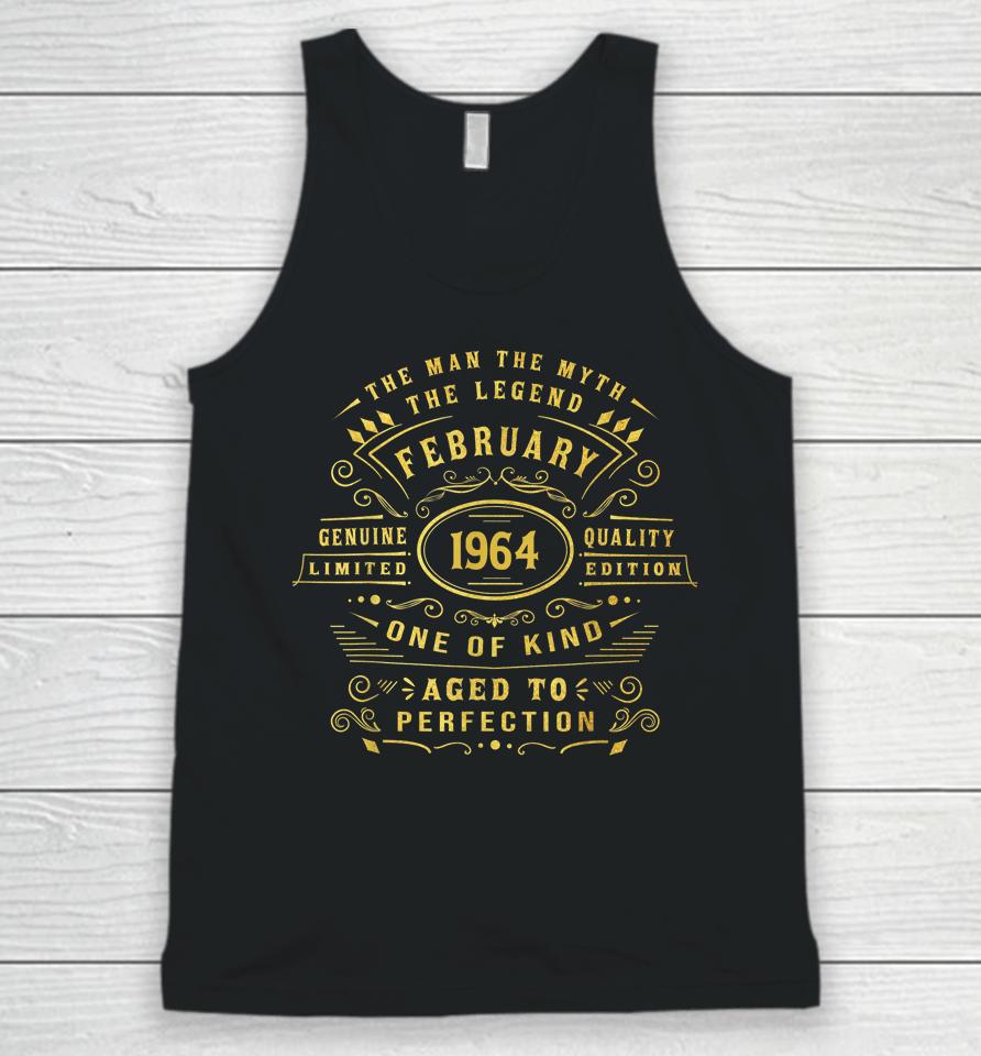 58 Year Old Awesome Since February 1964 58Th 58St Birthday Unisex Tank Top