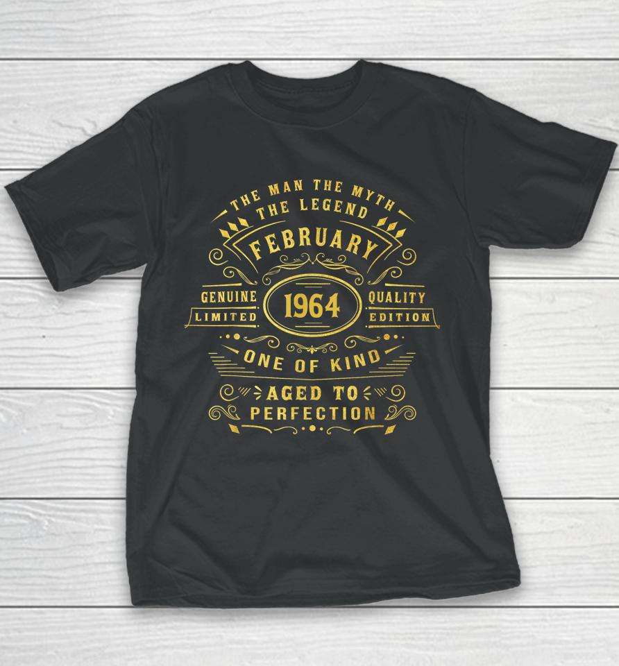 58 Year Old Awesome Since February 1964 58Th 58St Birthday Youth T-Shirt