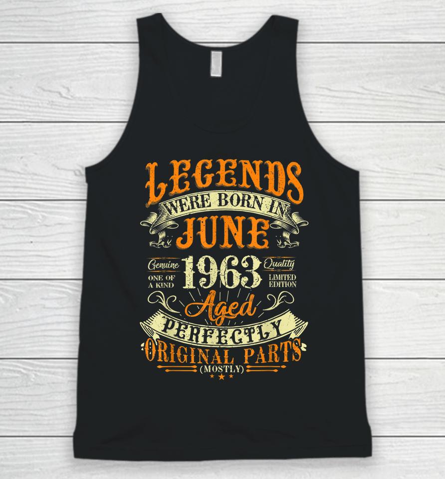 59Th Birthday Gift 59 Years Old Legends Born In June 1963 Unisex Tank Top
