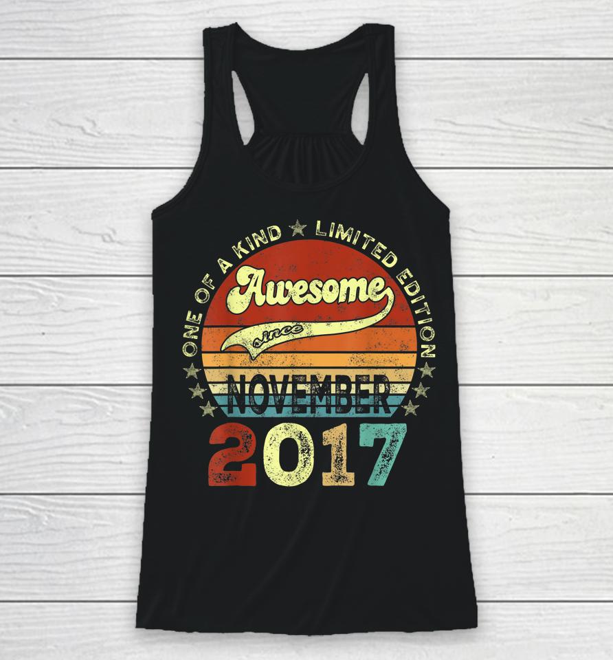 5Th Birthday Gifts Awesome Since November 2017 5 Years Old Racerback Tank