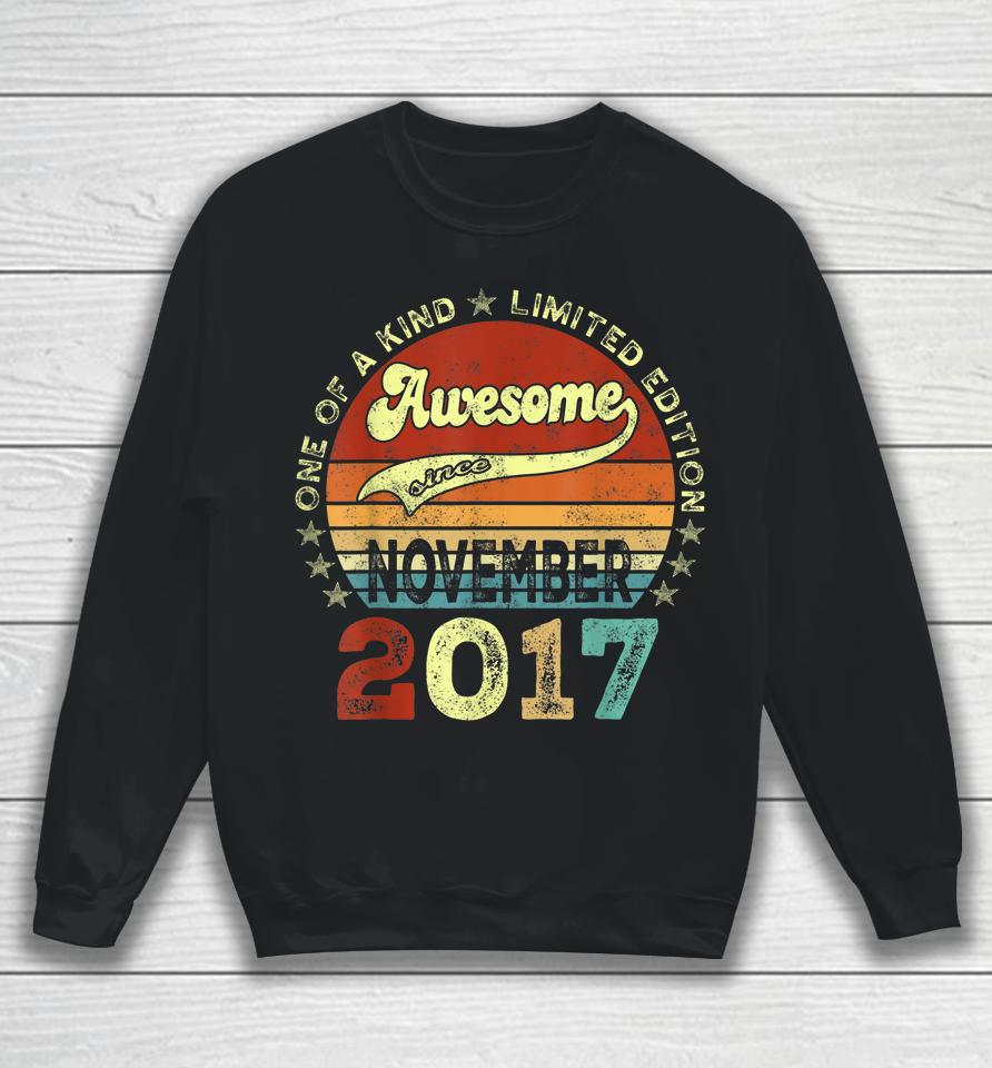 5Th Birthday Gifts Awesome Since November 2017 5 Years Old Sweatshirt