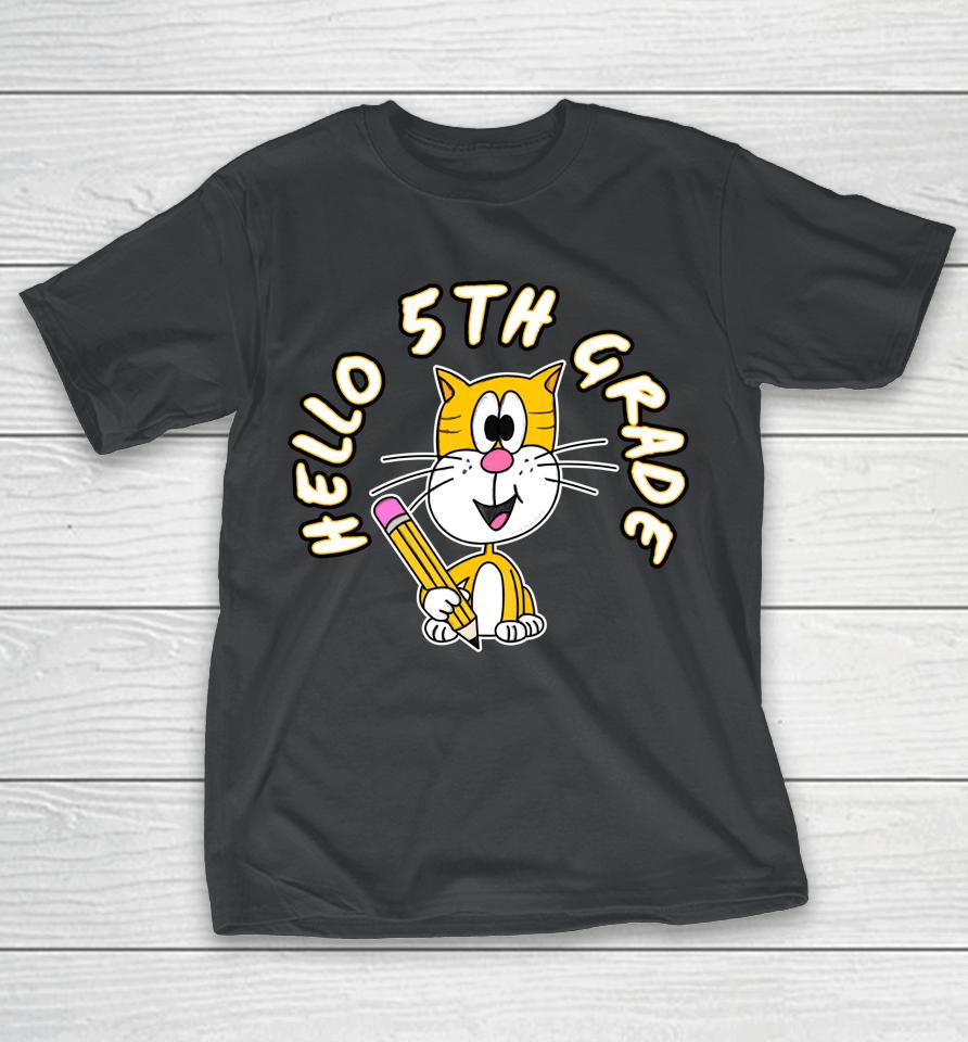 5Th Grade Cat Back To School 2022 5Th Grade Teacher T-Shirt