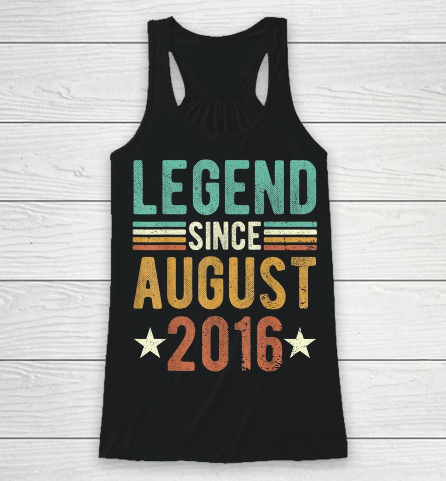 6 Years Old Gifts Legend Since August 2016 6Th Racerback Tank