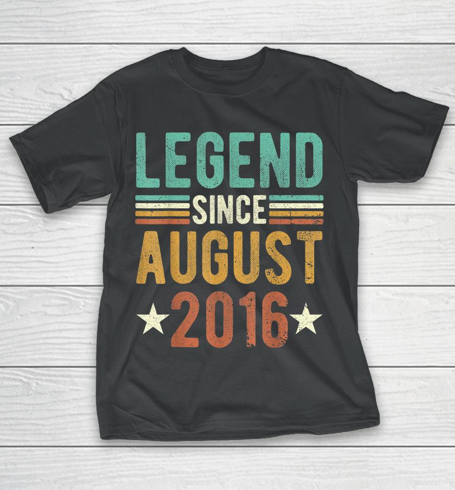 6 Years Old Gifts Legend Since August 2016 6Th T-Shirt