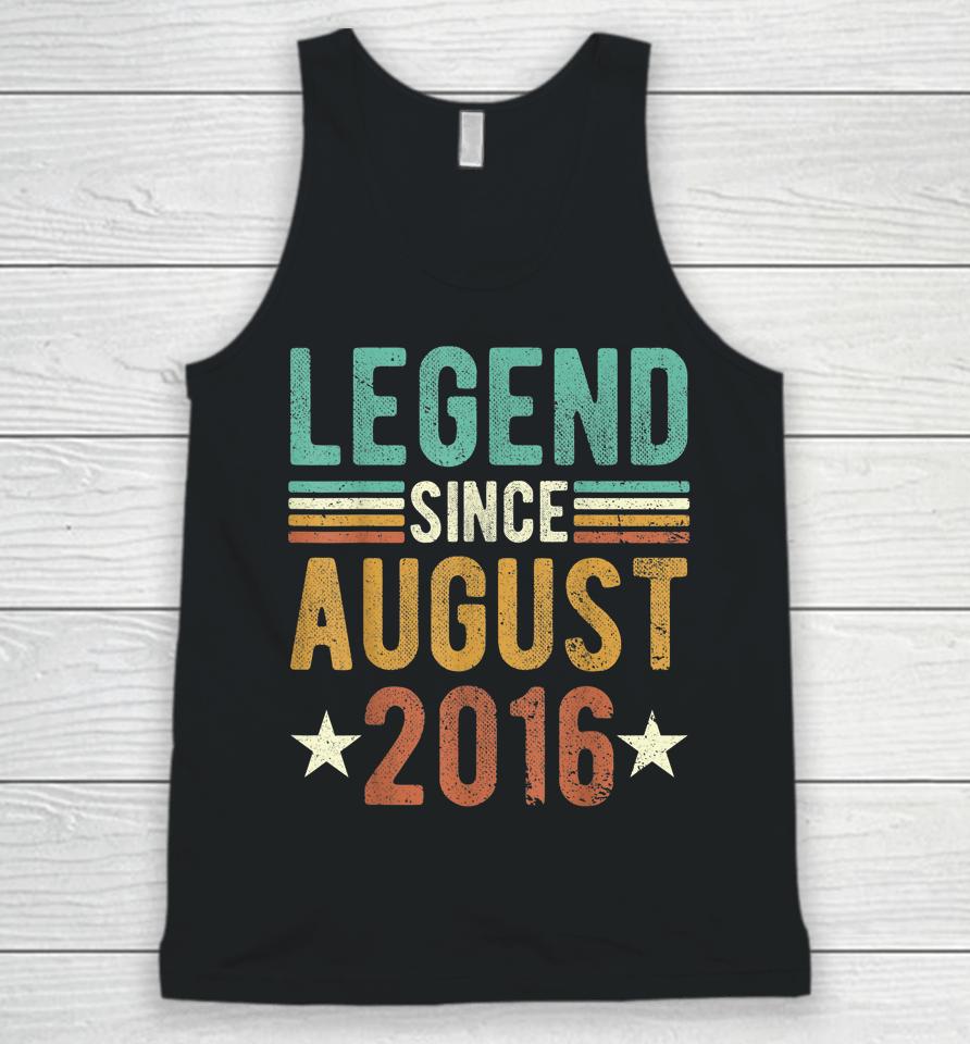 6 Years Old Gifts Legend Since August 2016 6Th Unisex Tank Top