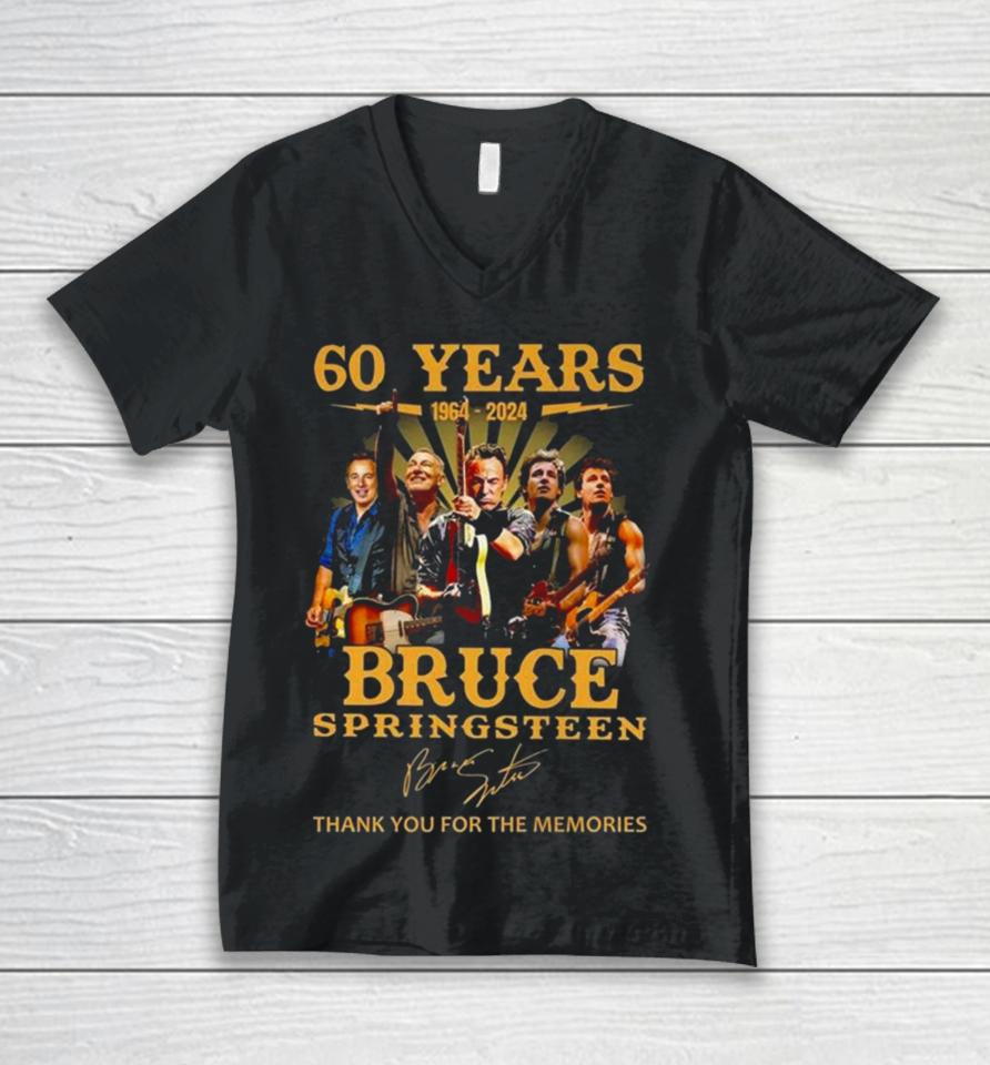 60 Years 1964 – 2024 Bruce Springsteen Thank You For The Memories Signature Unisex V-Neck T-Shirt