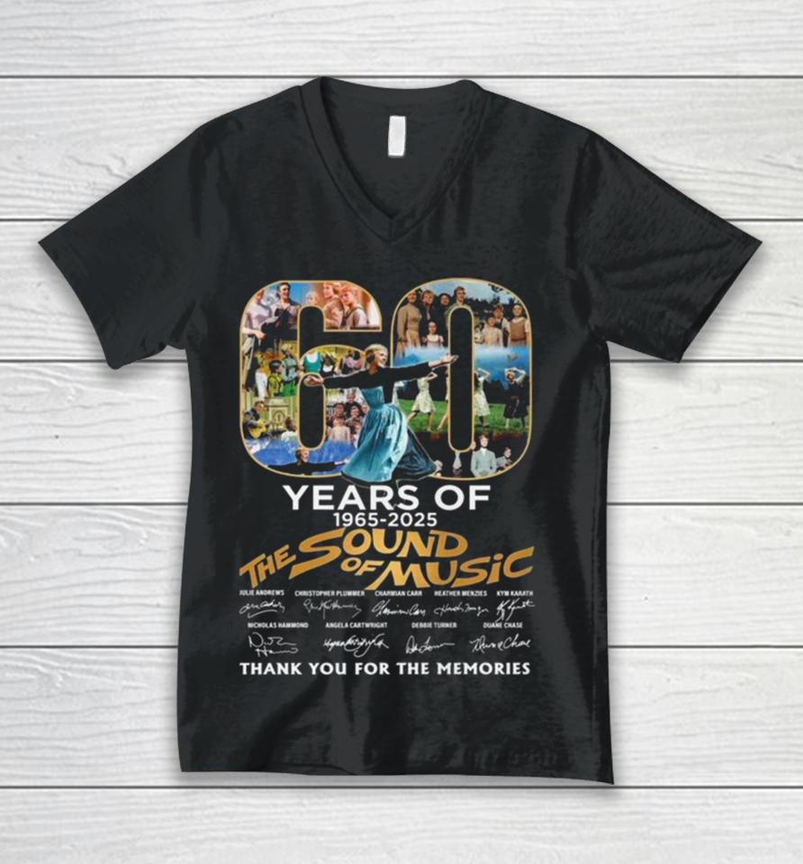 60 Years Of 1965 2025 The Sound Of Music Thank You For The Memories Signatures Unisex V-Neck T-Shirt
