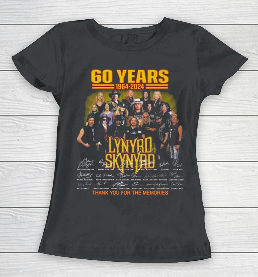 60 Years Of Memories With Lynyrd Skynyrd 1964 2024 Signatures Women T-Shirt