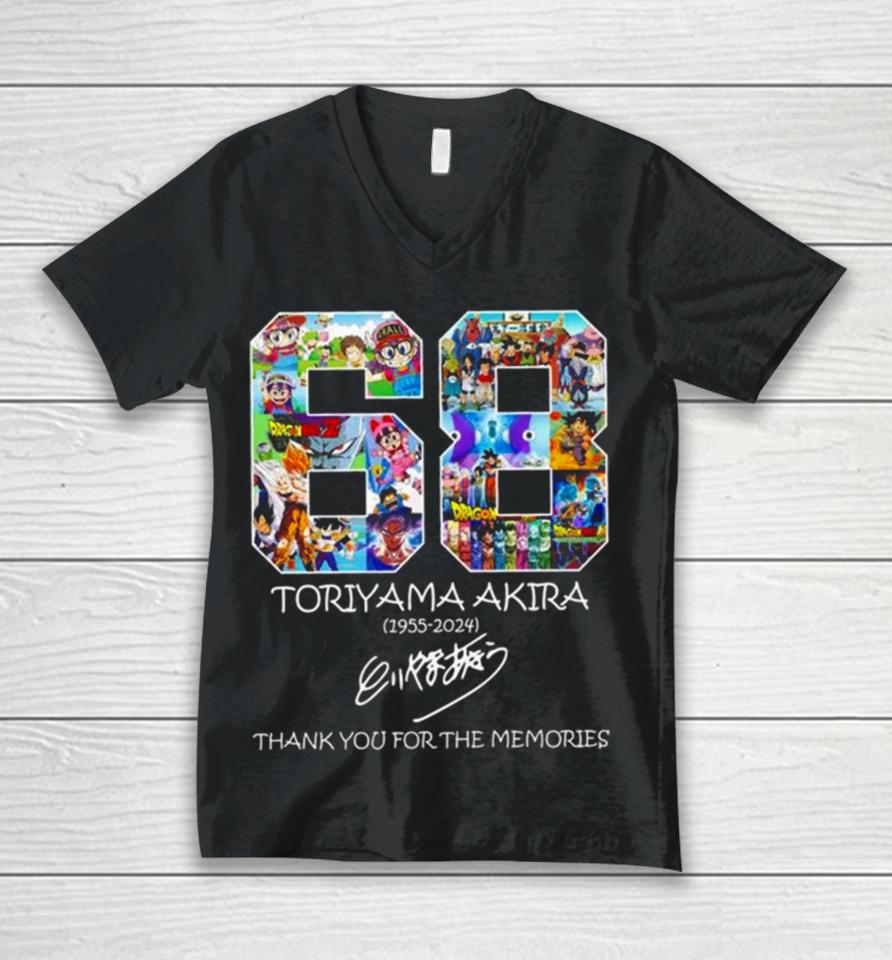 68 Toriyama Akira 1955 2024 Thank You For The Memories Signature Unisex V-Neck T-Shirt