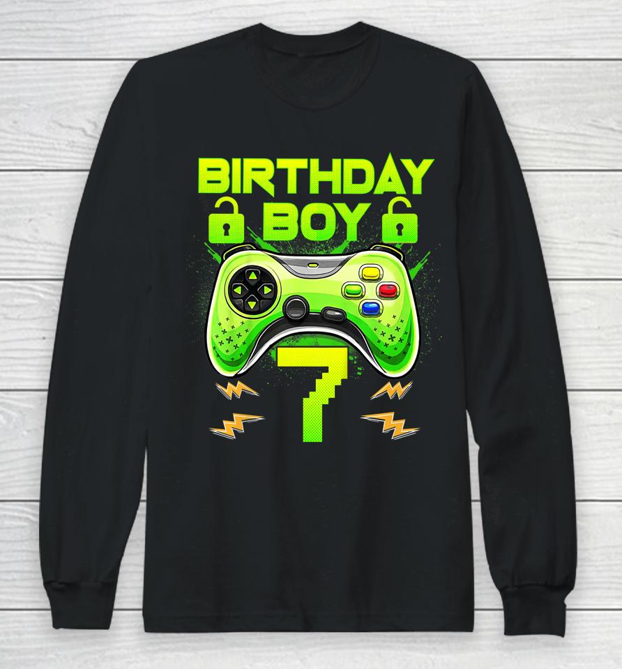 7 Year Old Gifts 7Th Birthday Boy Teens Video Gamer Gaming Long Sleeve T-Shirt