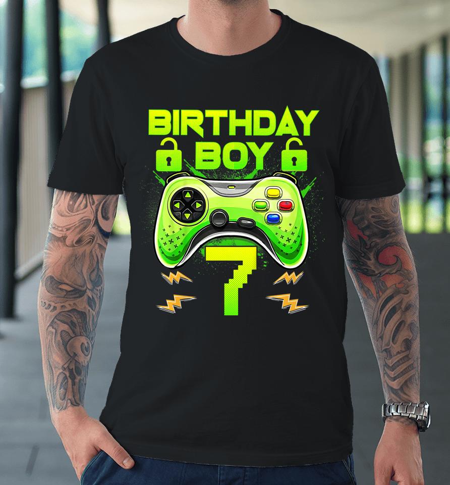 7 Year Old Gifts 7Th Birthday Boy Teens Video Gamer Gaming Premium T-Shirt