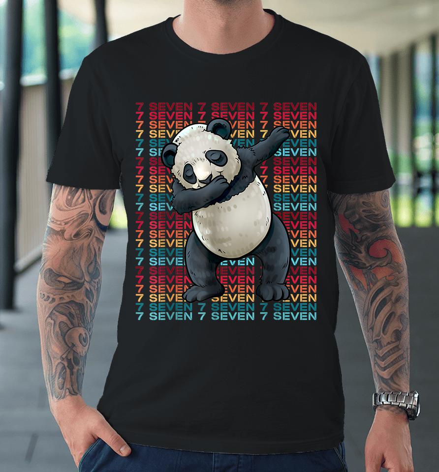 7 Years Old Panda Dabbing 7Th Birthday Panda Party Premium T-Shirt