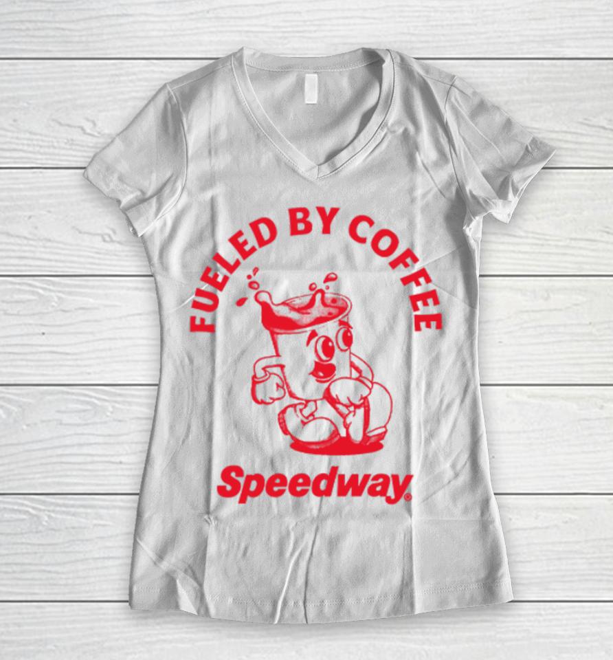 7Collection Fueled By Coffee Speedway Women V-Neck T-Shirt