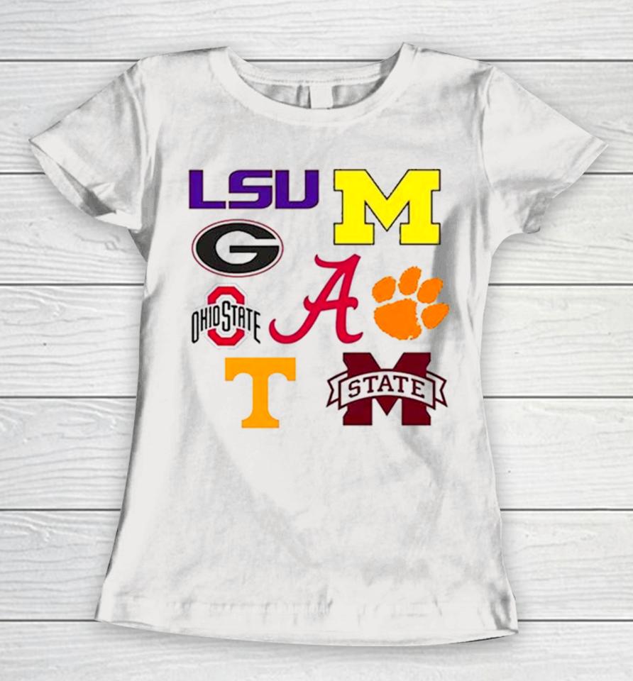 8 Teams Have Ever Been Ranked Number 1 In The College Football Playoff Rankings Women T-Shirt