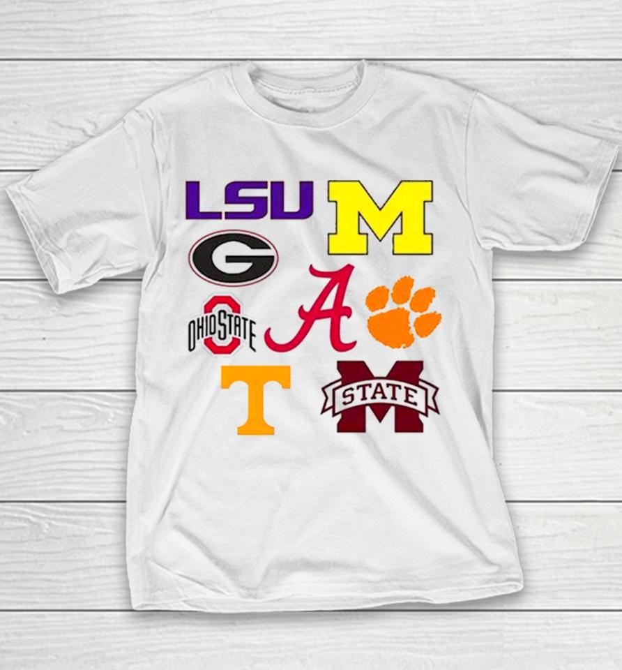 8 Teams Have Ever Been Ranked Number 1 In The College Football Playoff Rankings Youth T-Shirt