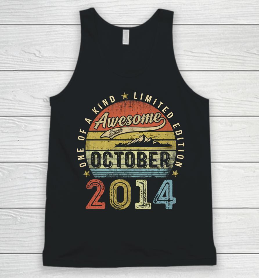 8 Year Old Gift Awesome Since October 2014 8Th Birthday Unisex Tank Top
