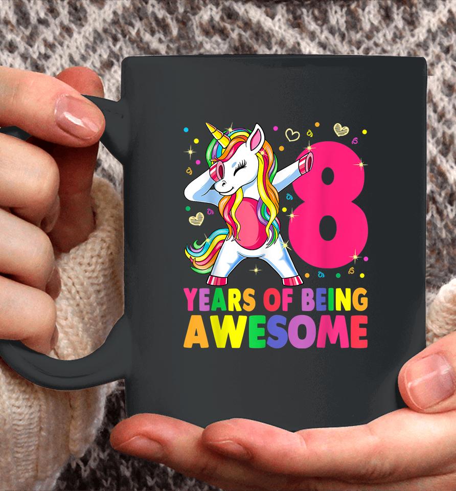 8 Years Old Unicorn Dabbing 8Th Birthday Girl Unicorn Party Coffee Mug