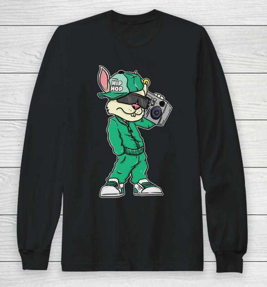 80S 90S Hip Hop Easter Bunny Rabbit Kid 2024 Long Sleeve T-Shirt