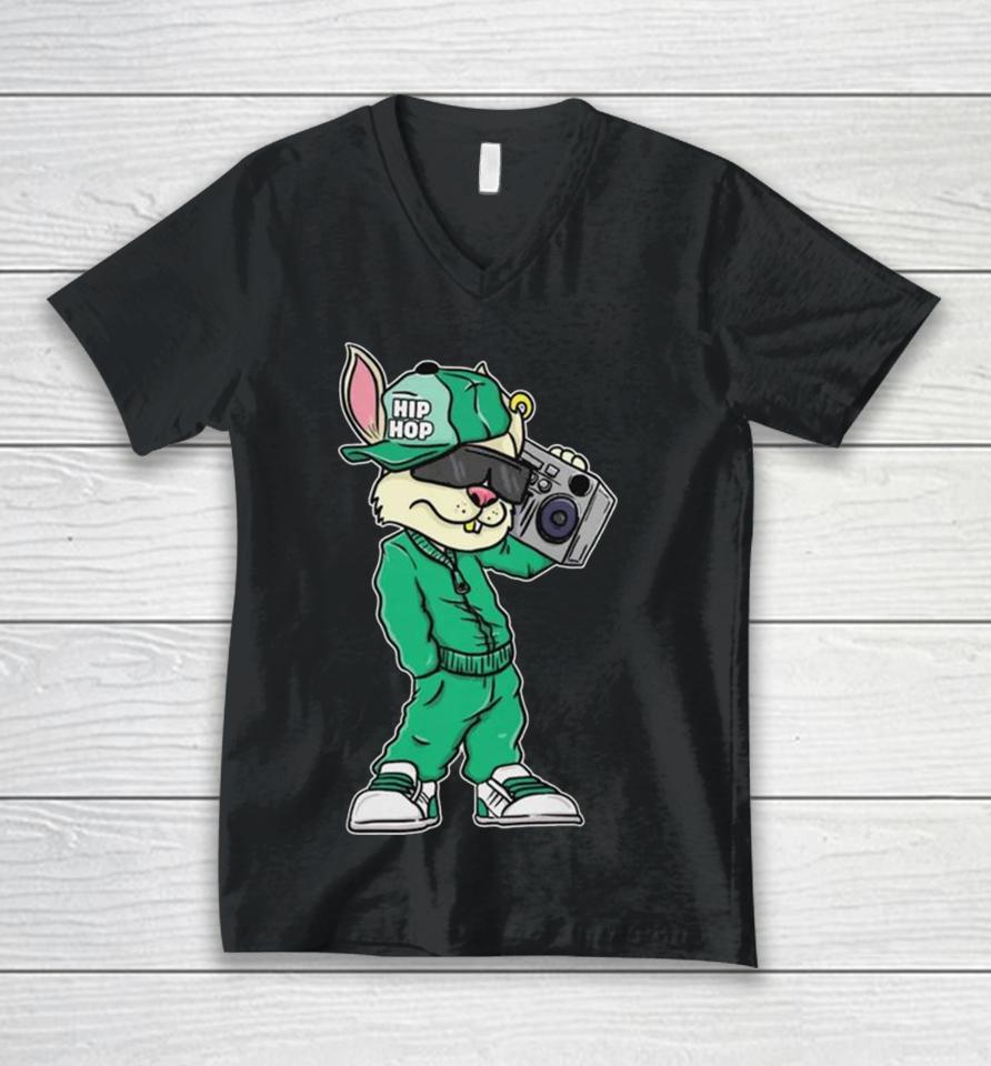 80S 90S Hip Hop Easter Bunny Rabbit Kid 2024 Unisex V-Neck T-Shirt