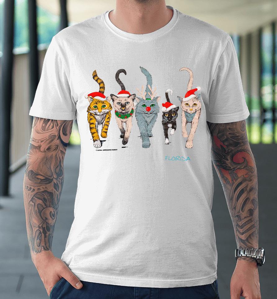 90S Florida Christmas Cats Premium T-Shirt