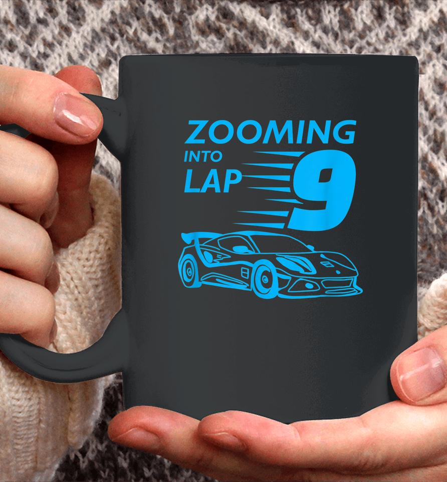 9Th Birthday Gift For 9 Year Old Race Car Zooming Coffee Mug