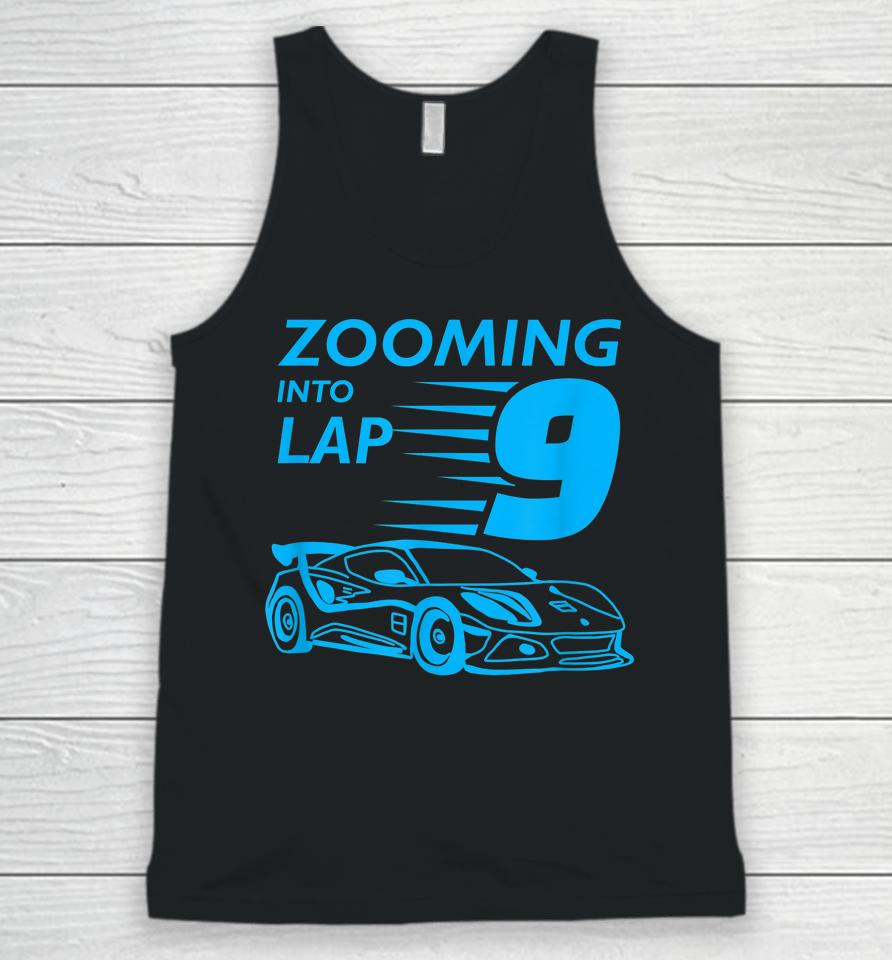 9Th Birthday Gift For 9 Year Old Race Car Zooming Unisex Tank Top
