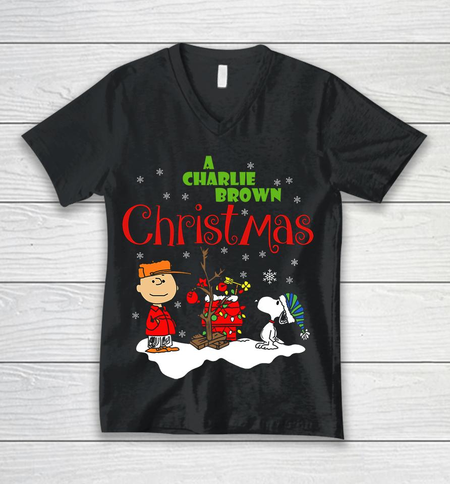 A Charlie Brown Christmas , Peanuts Snoopy Unisex V-Neck T-Shirt