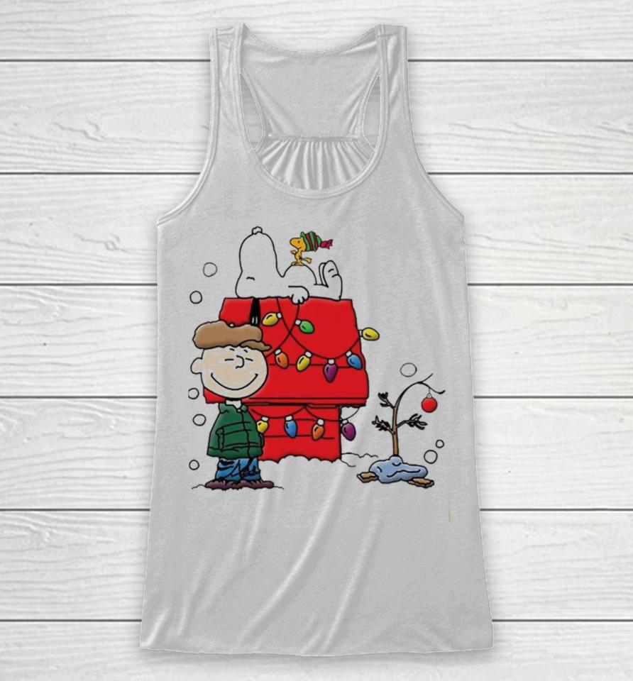 A Charlie Brown Christmas With Snoopy Dog Merry Christmas Racerback Tank