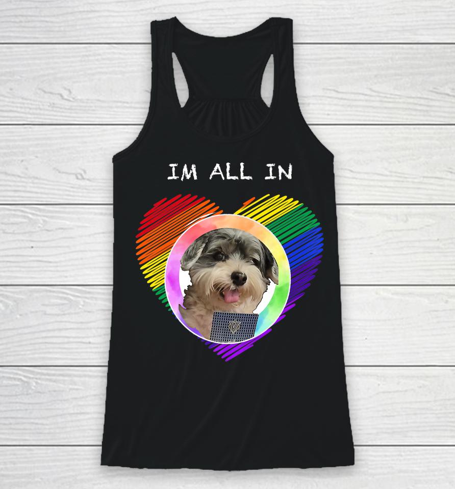A Friend In Need Dog Playing Texas Hold 'Em Poker Love Dog Racerback Tank
