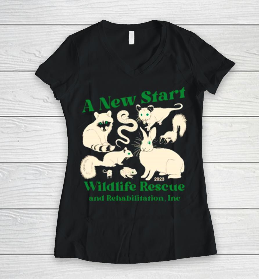 A New Start Wildlife Rescue And Rehabilitation Inc 2023 Women V-Neck T-Shirt