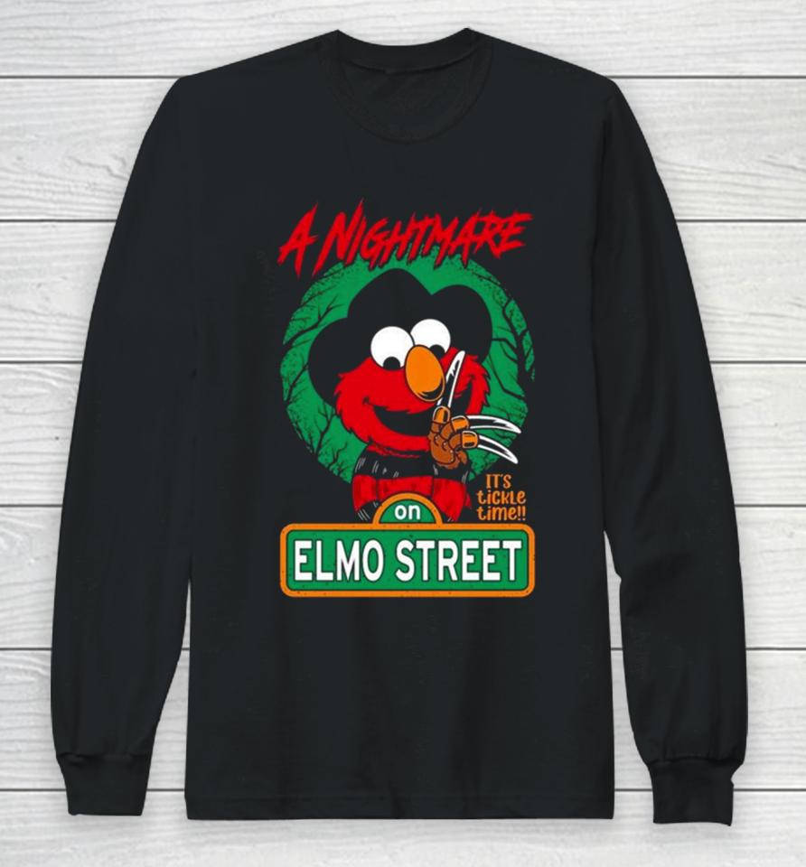 A Nightmare On Elmo Street It’s Tickle Time Halloween 2023 Long Sleeve T-Shirt