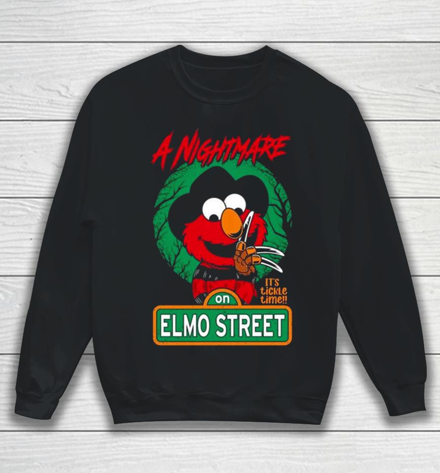 A Nightmare On Elmo Street It’s Tickle Time Halloween 2023 Sweatshirt