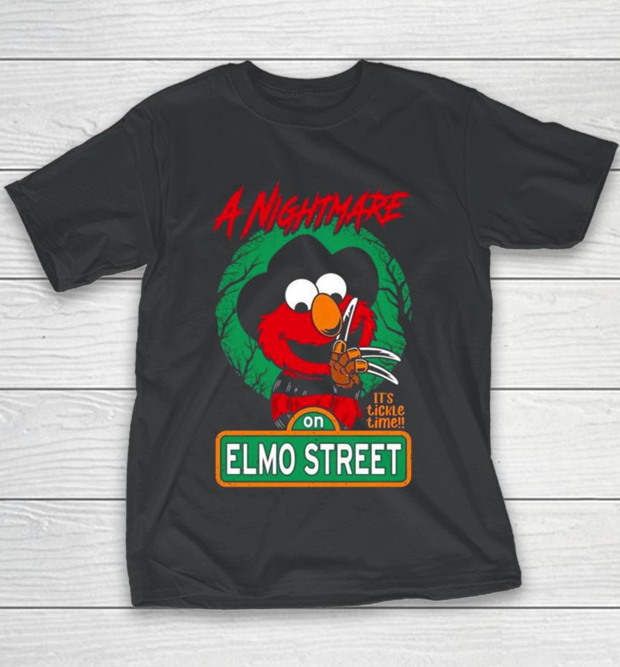 A Nightmare On Elmo Street It’s Tickle Time Halloween 2023 Youth T-Shirt