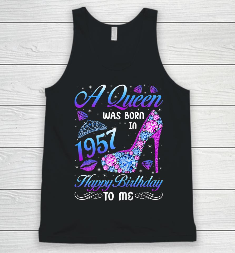 A Queen Was Born In 1957 65Th Birthday High Heel Vintage Unisex Tank Top