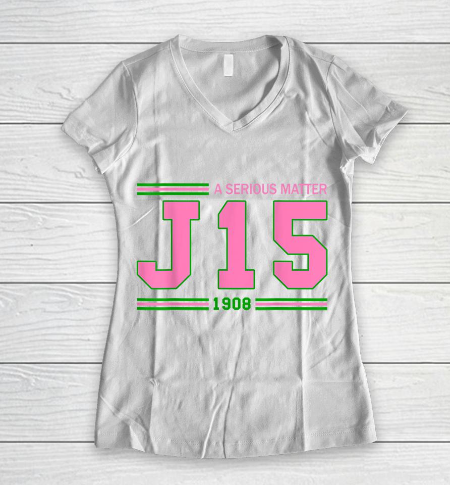 A Serious Matter J15 Founder's Day Aka Women V-Neck T-Shirt
