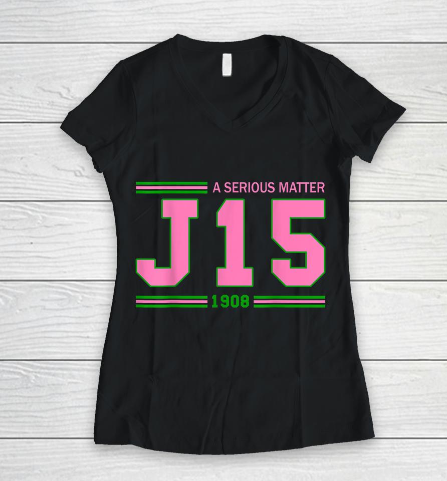 A Serious Matter J15 Founder's Day Pink And Green Aka Women Women V-Neck T-Shirt
