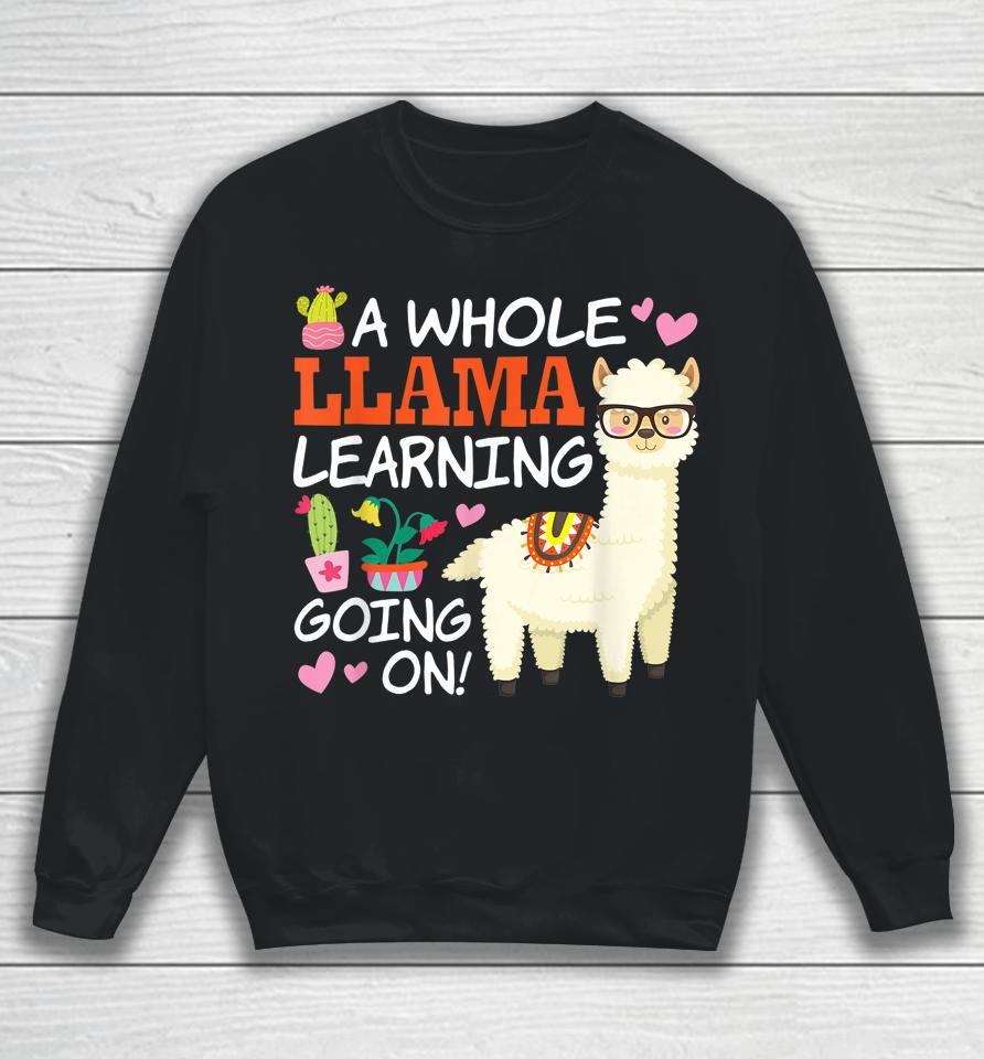 A Whole Llama Learning Going On Teachers Students Alpaca Lovers Gift Sweatshirt